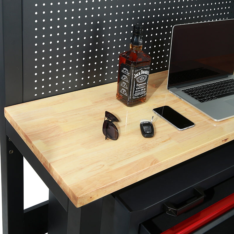 Armário de armazenamento de garagem com mesa de madeira móvel flexível GLG2000