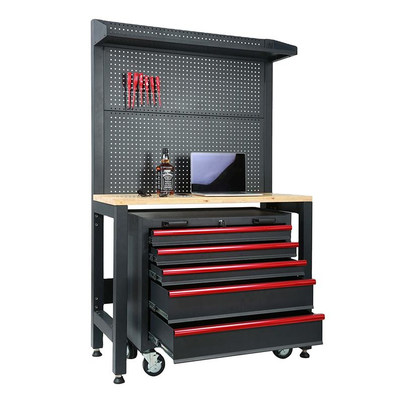 Armário de armazenamento de garagem com mesa de madeira móvel flexível GLG2000