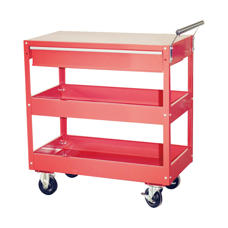 Carrinho de ferramentas de metal vermelho GL301 com 1 gaveta
