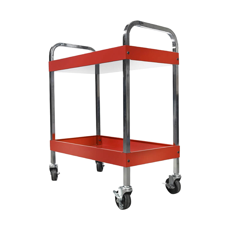 Carrinho de ferramentas de metal vermelho de duas camadas GL303