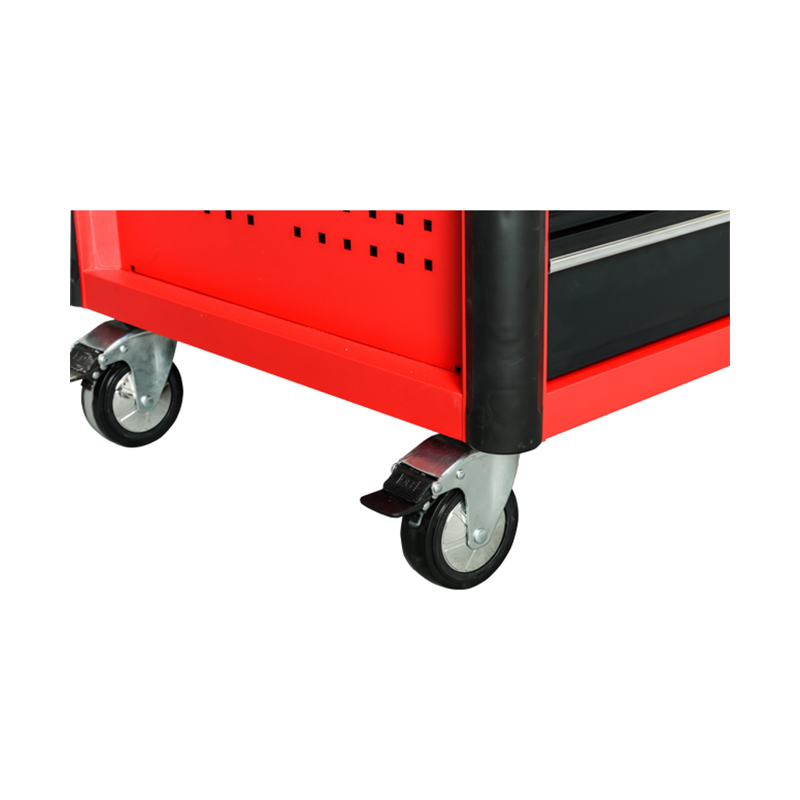 Carrinho de ferramentas profissional para gabinete de rolo de metal GL3407 com parte superior de trabalho em aço inoxidável e furos laterais