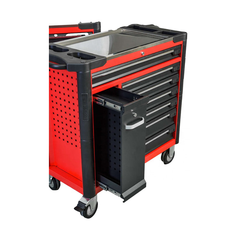 Armário de rolo profissional GL3407L-D com parte superior de trabalho em aço inoxidável e placa suspensa removível