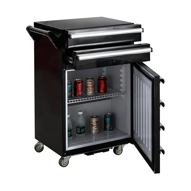Armário de ferramentas de metal com 2 gavetas GL408 e minigeladeira