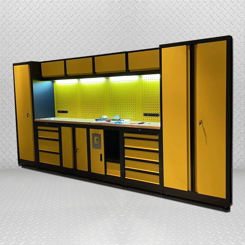 Glg6000x personalizado combinado multifuncional aço garagem ferramenta de armazenamento gabinete móveis laboratório bancada de madeira inoxidável