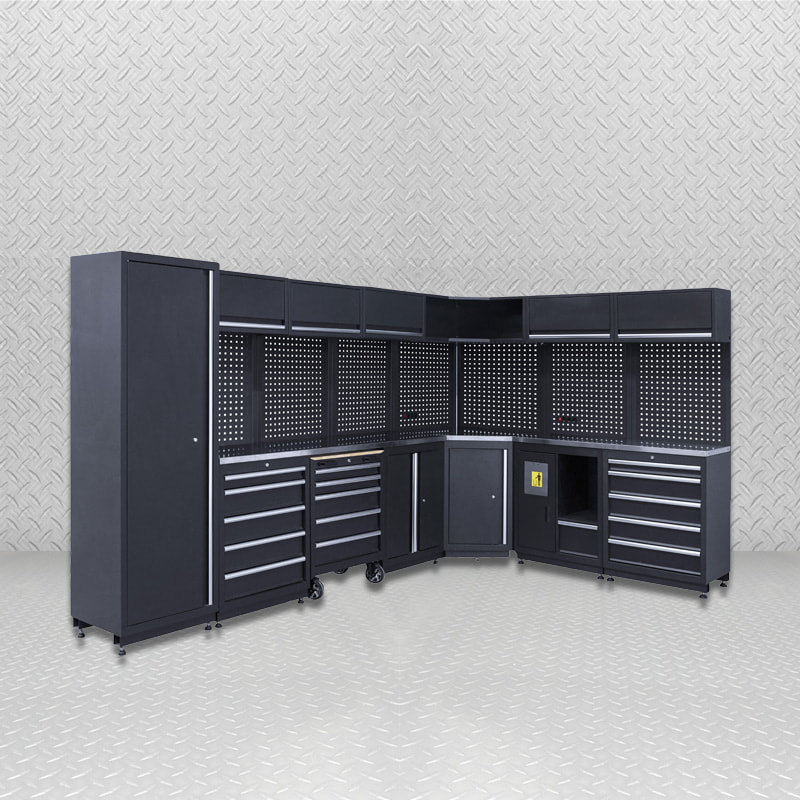 Sistema de armazenamento da garagem da oficina GLG7000A com bancada de canto do armário de ferramentas